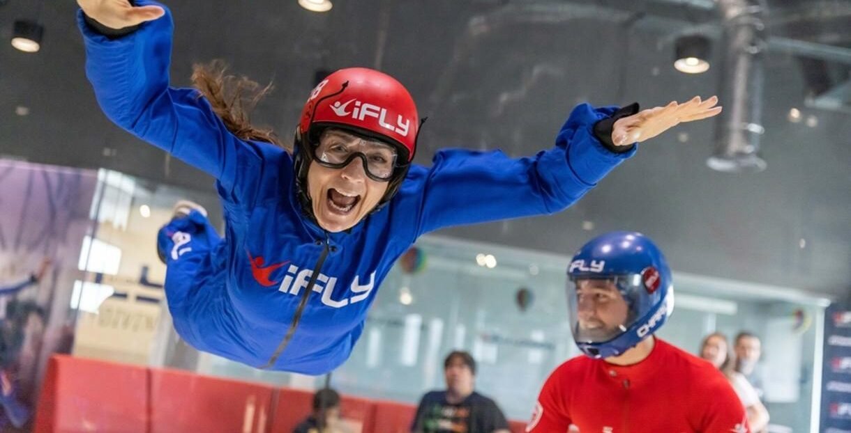 iFLY Manchester indoor skydiving wind tunnel at Trafford Quays Leisure Village