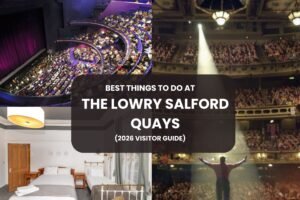 The Lowry arts centre at Salford Quays Manchester waterfront view