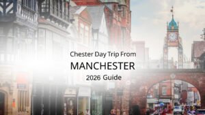 Historic Chester city centre during a day trip from Manchester